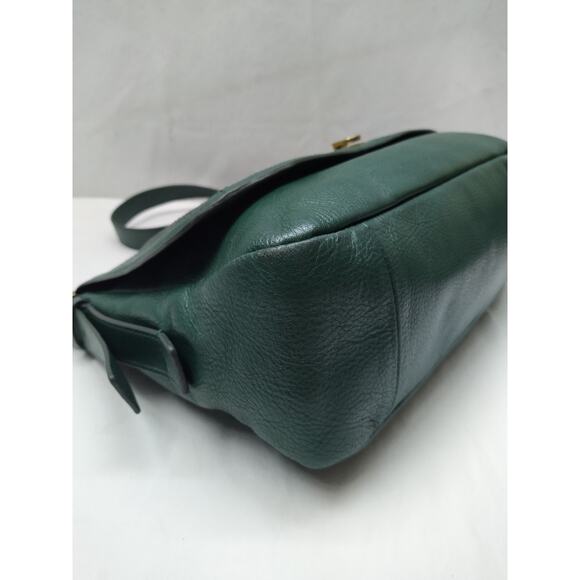 Fossil Green Leather Suede Pushlock Flap Closure Crossbody Bag - Picture 16 of 16